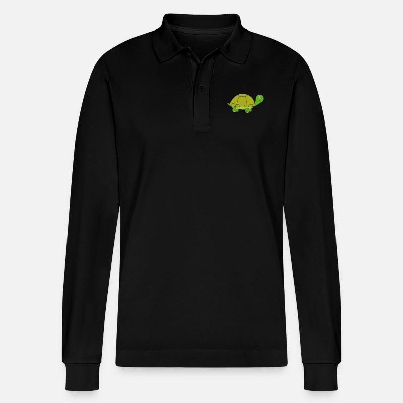 Schildkröte Schildkröten - Stanley/Stella Unisex Bio-Langarm-Poloshirt Prepster - Schwarz