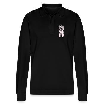 Symbole de ballerine des chaussures de ballet - Polo à manches longues bio PREPSTER Stanley/Stella Unisexe - noir - Devant - Anna (173cm) & Nico (186cm)