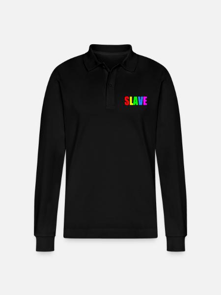 Slave - Stanley/Stella Organic Unisex Long-Sleeved Polo Shirt Prepster - black