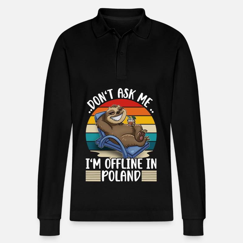 Polen Urlaub - Stanley/Stella Unisex Bio-Langarm-Poloshirt Prepster - Schwarz