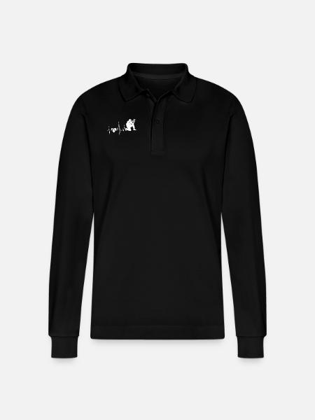 Paintball Paintball Heartbeat - Stanley/Stella Organic Unisex Long-Sleeved Polo Shirt Prepster - black