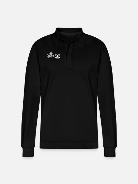 Mechanical Engineer Heartbeat - Stanley/Stella Organic Unisex Long-Sleeved Polo Shirt Prepster - black