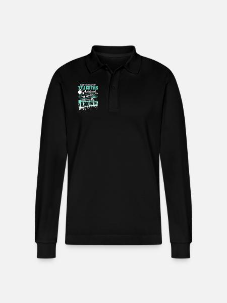 Teacher Assistant Okayest Teacher Assistant - Stanley/Stella Organic Unisex Long-Sleeved Polo Shirt Prepster - black