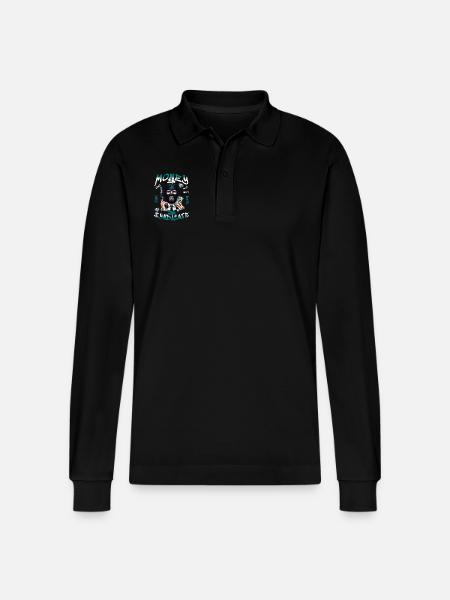 Money Syndicate - Stanley/Stella Organic Unisex Long-Sleeved Polo Shirt Prepster - black