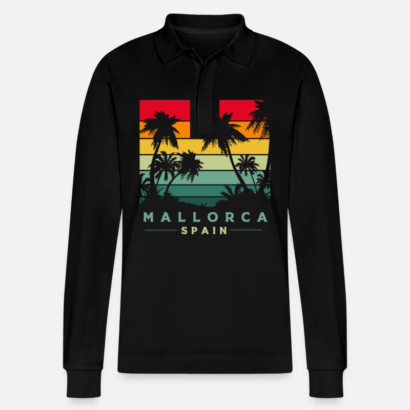 Spanisch Malle Mallorca - Stanley/Stella Unisex Bio-Langarm-Poloshirt Prepster - Schwarz