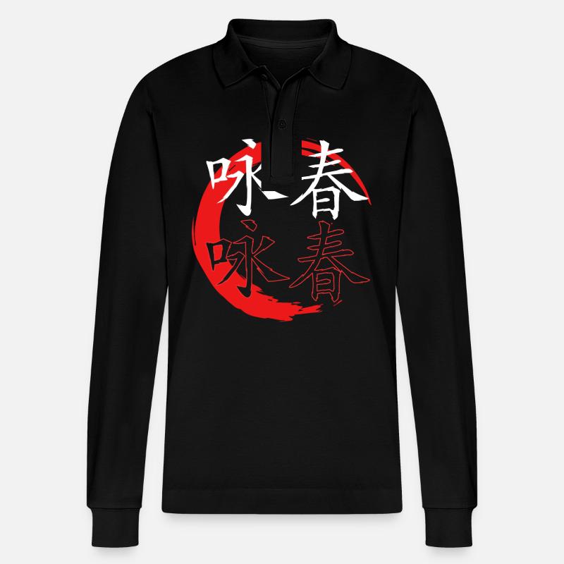 Wing Chun - Stanley/Stella Unisex Bio-Langarm-Poloshirt Prepster - Schwarz