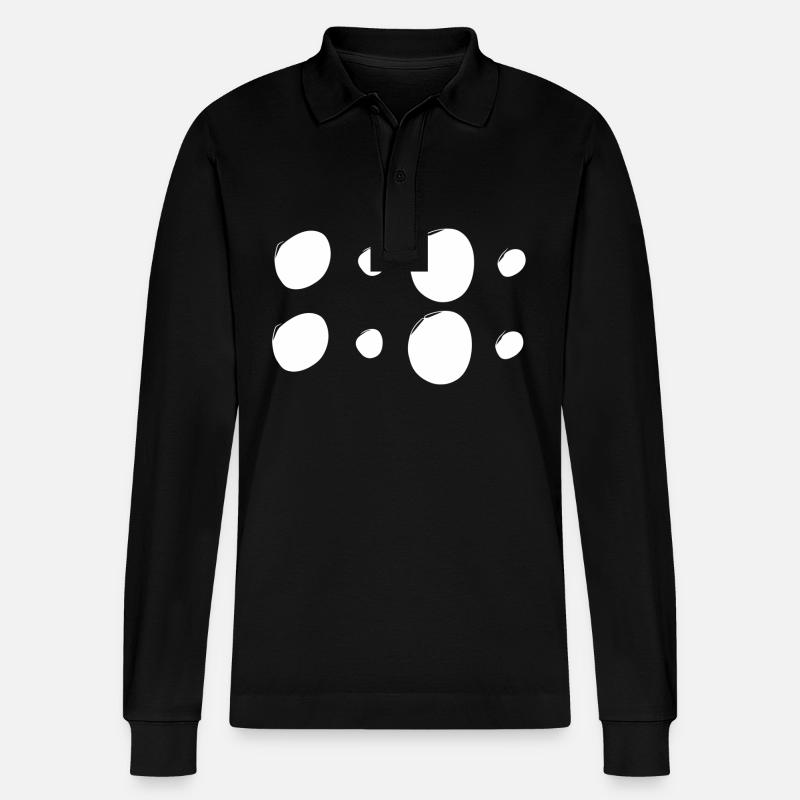 Patterns Circles Circle Shapes - Stanley/Stella Organic Unisex Long-Sleeved Polo Shirt Prepster - black