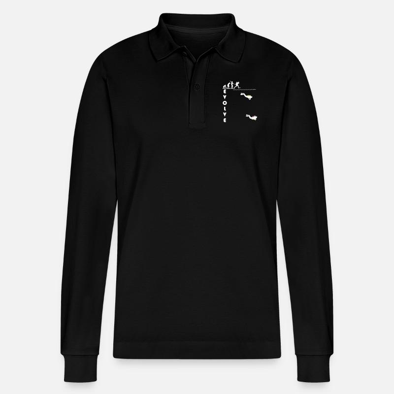 evolve_white - Stanley/Stella Unisex Bio-Langarm-Poloshirt Prepster - Schwarz