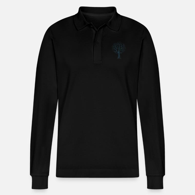 Binärer Baum - Stanley/Stella Unisex Bio-Langarm-Poloshirt Prepster - Schwarz
