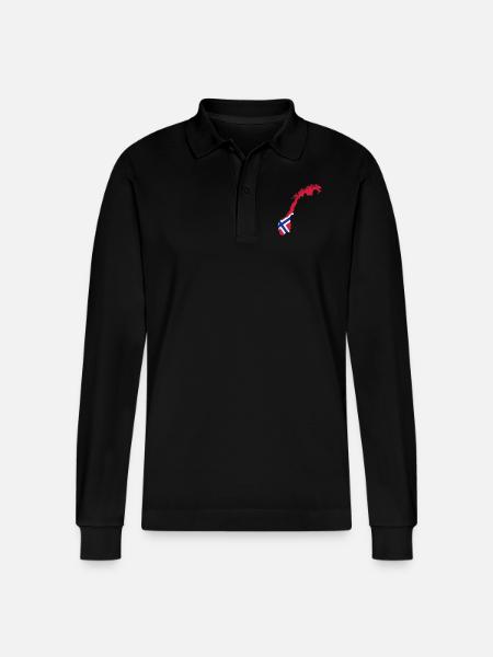 Norway - Stanley/Stella Organic Unisex Long-Sleeved Polo Shirt Prepster - black