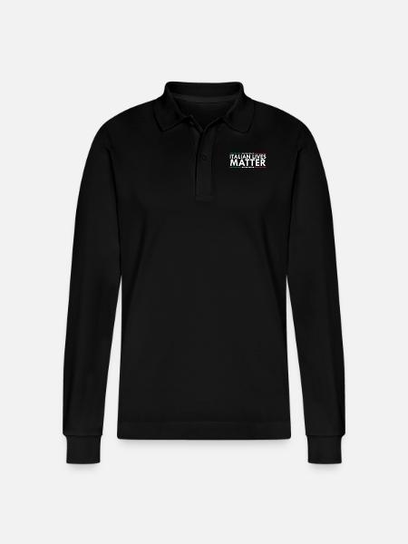 Italian Lives Matter - Stanley/Stella Organic Unisex Long-Sleeved Polo Shirt Prepster - black