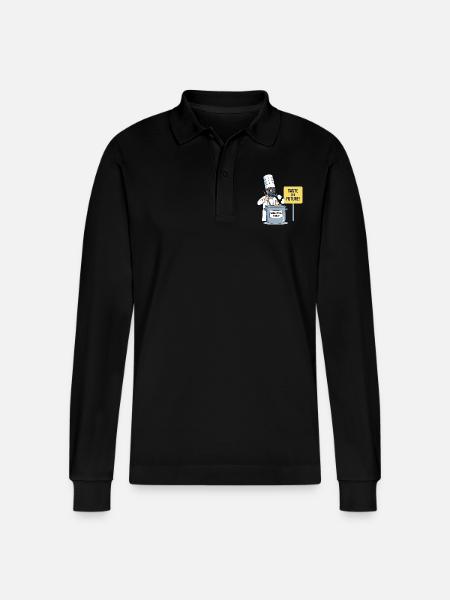Taste the Future ! - Stanley/Stella Organic Unisex Long-Sleeved Polo Shirt Prepster - black