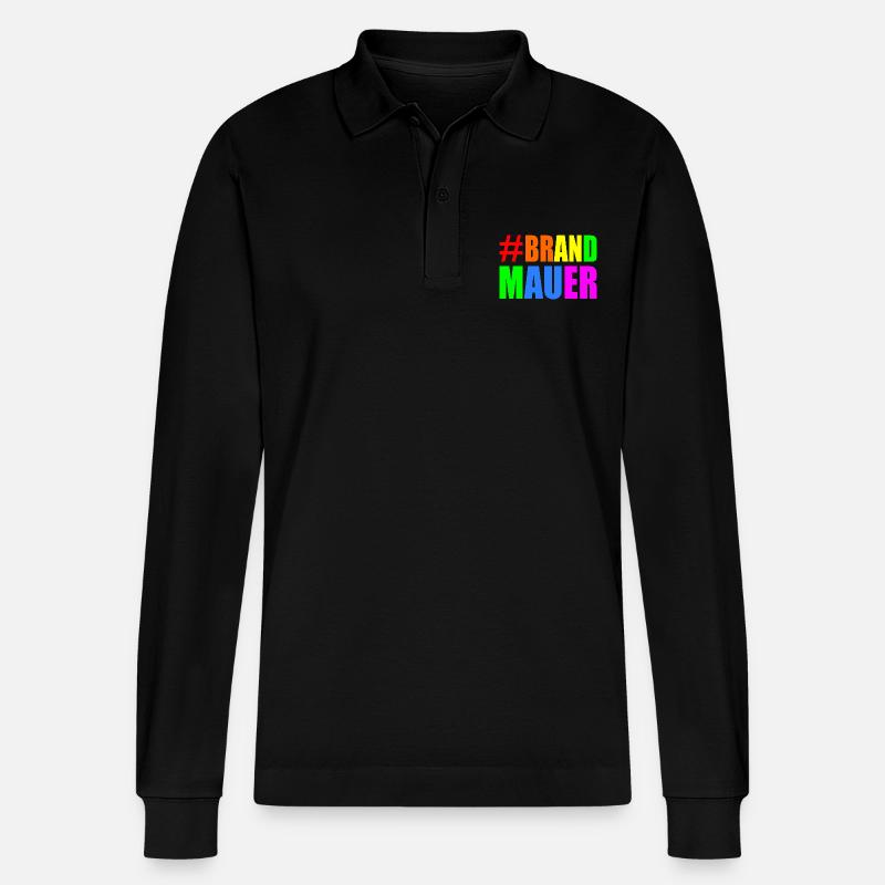 brandmauer - Stanley/Stella Unisex Bio-Langarm-Poloshirt Prepster - Schwarz