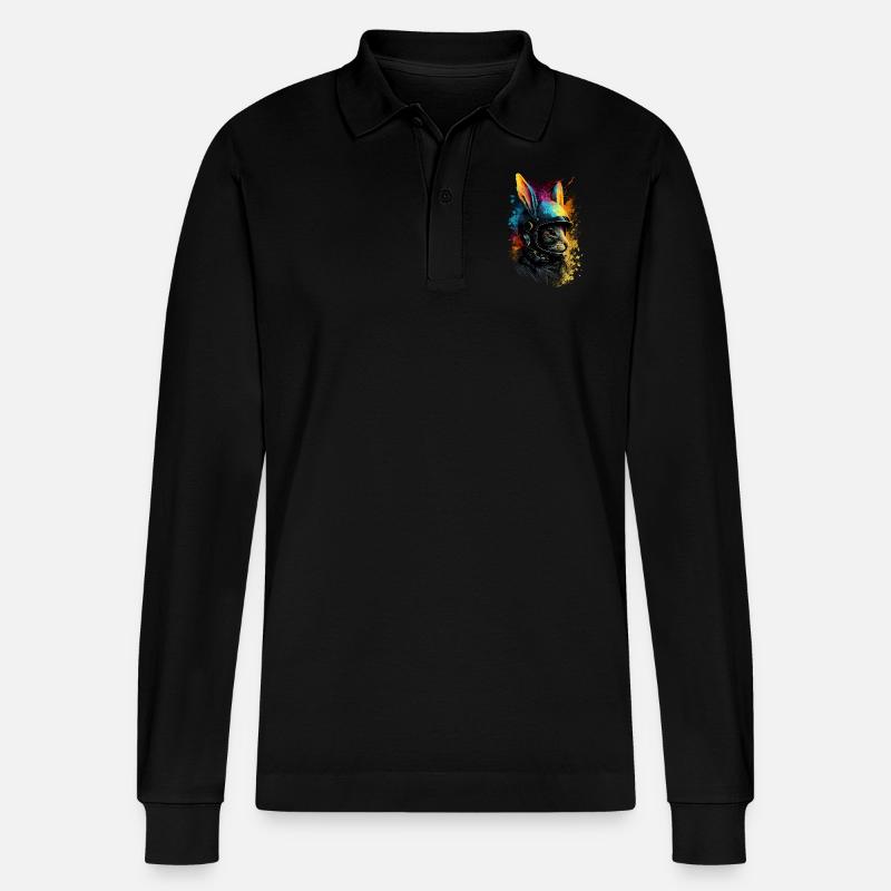 Kosmonautenhase - Stanley/Stella Unisex Bio-Langarm-Poloshirt Prepster - Schwarz