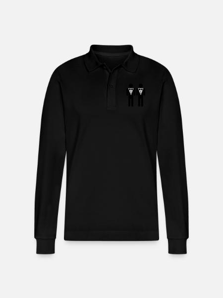 schwul - Stanley/Stella Unisex Bio-Langarm-Poloshirt Prepster - Schwarz