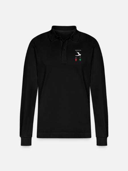 Gymnastics is calling! - Stanley/Stella Organic Unisex Long-Sleeved Polo Shirt Prepster - black