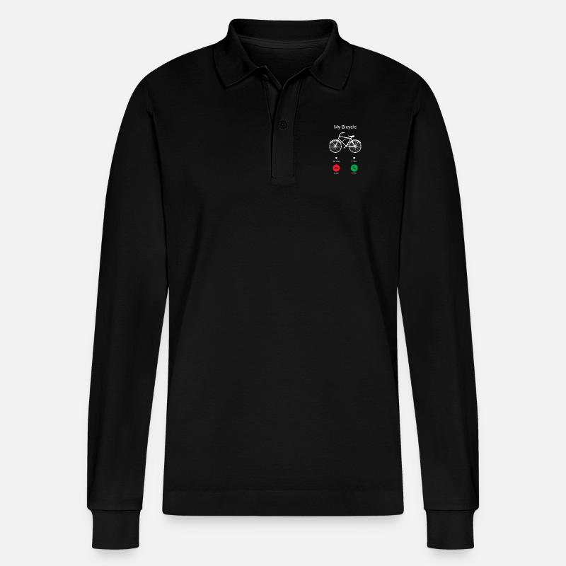 Mon vélo obtient ! - Polo à manches longues bio PREPSTER Stanley/Stella Unisexe - noir