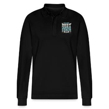 TOP Lacrosse Trainer: Best Lacrosse Coach Ever - Stanley/Stella Unisex Bio-Langarm-Poloshirt Prepster - Schwarz - Vorne - Anna (173cm) & Nico (186cm)