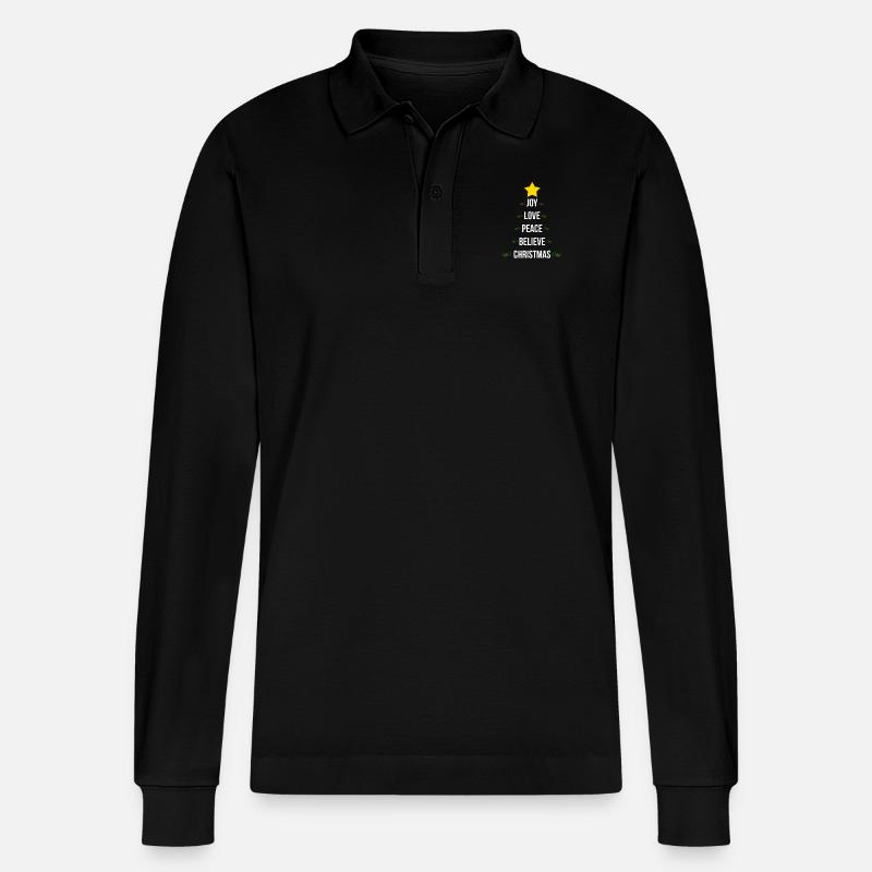 Weihnachten - Stanley/Stella Unisex Bio-Langarm-Poloshirt Prepster - Schwarz