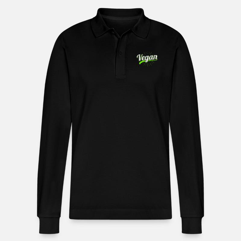 Ich bin Veganer - Stanley/Stella Unisex Bio-Langarm-Poloshirt Prepster - Schwarz