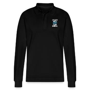 Handball / handball / cadeau - Polo à manches longues bio PREPSTER Stanley/Stella Unisexe - noir - Devant - Anna (173cm) & Nico (186cm)