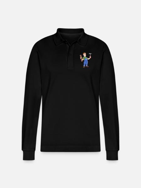 carpenter carpenter joiner carpenter joiner8 - Stanley/Stella Organic Unisex Long-Sleeved Polo Shirt Prepster - black