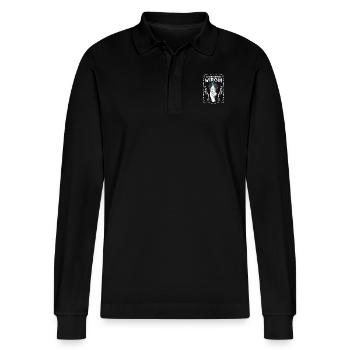 Gin Geschenk Gin Tonic - Stanley/Stella Unisex Bio-Langarm-Poloshirt Prepster - Schwarz - Vorne - Anna (173cm) & Nico (186cm)
