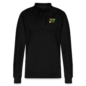 Garten Gartenarbeit Oma Opa Kaffee Geschenk Gärtne - Stanley/Stella Unisex Bio-Langarm-Poloshirt Prepster - Schwarz - Vorne - Anna (173cm) & Nico (186cm)