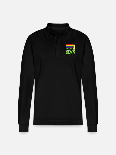 Proud to be gay - Stanley/Stella Organic Unisex Long-Sleeved Polo Shirt Prepster - black