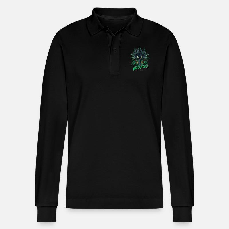 Cool Modern Voodoo Vodun - Stanley/Stella Unisex Bio-Langarm-Poloshirt Prepster - Schwarz