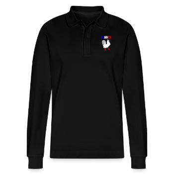 France Soccer Maillot Français Rooster - Polo à manches longues bio PREPSTER Stanley/Stella Unisexe - noir - Devant - Anna (173cm) & Nico (186cm)