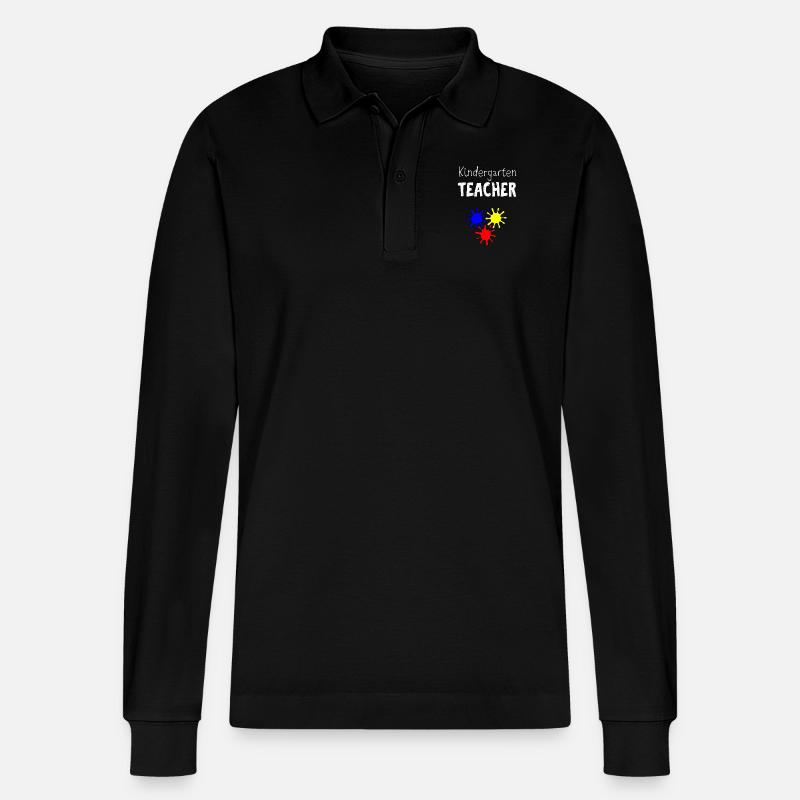 Kindergarten - Stanley/Stella Unisex Bio-Langarm-Poloshirt Prepster - Schwarz