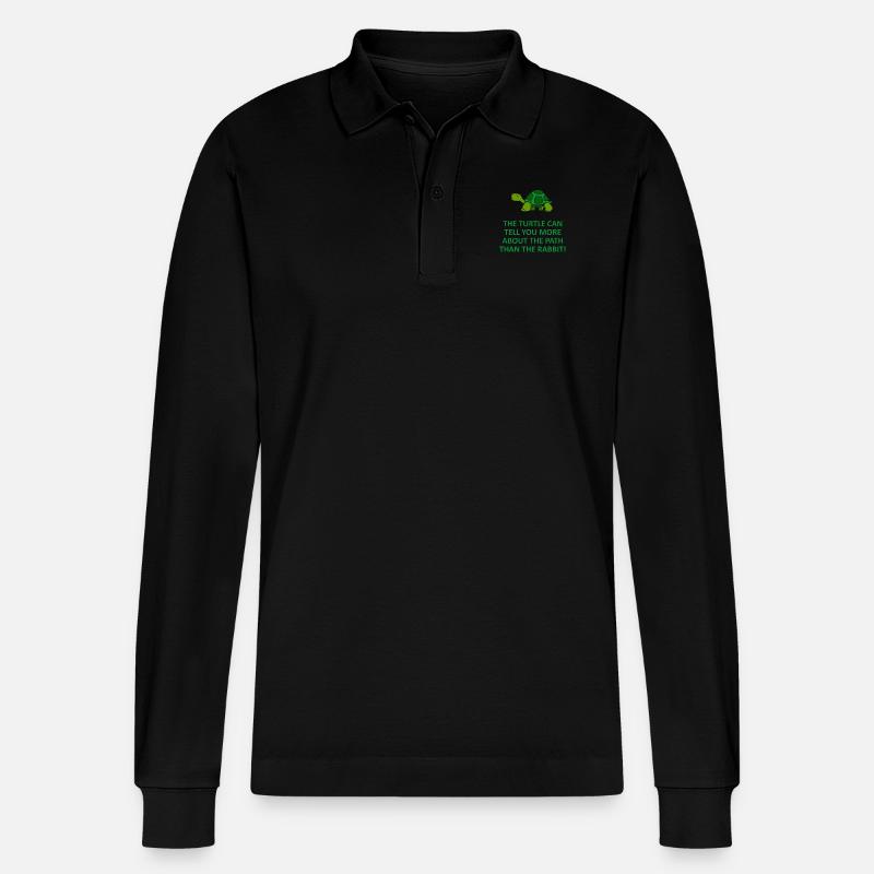 Schildkröte - Stanley/Stella Unisex Bio-Langarm-Poloshirt Prepster - Schwarz