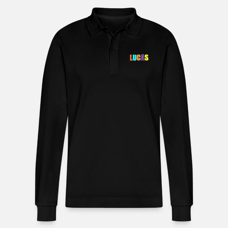 Lucas - Stanley/Stella Unisex Bio-Langarm-Poloshirt Prepster - Schwarz