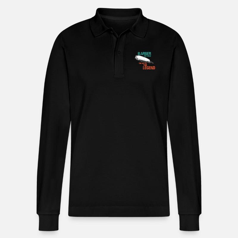 Frisur - Stanley/Stella Unisex Bio-Langarm-Poloshirt Prepster - Schwarz