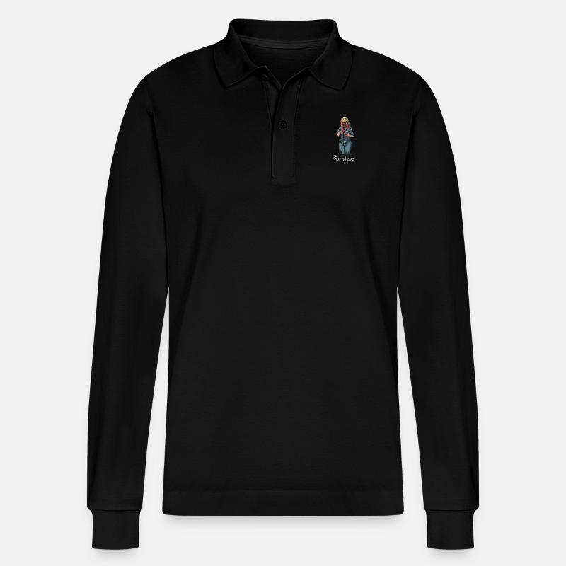 Zombae - Stanley/Stella Unisex Bio-Langarm-Poloshirt Prepster - Schwarz