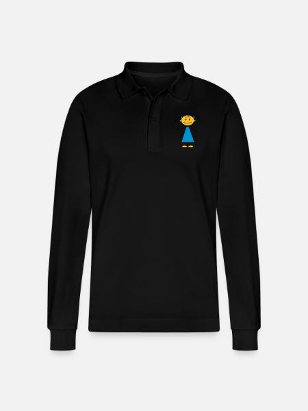 girl - Stanley/Stella Unisex Bio-Langarm-Poloshirt Prepster - Schwarz