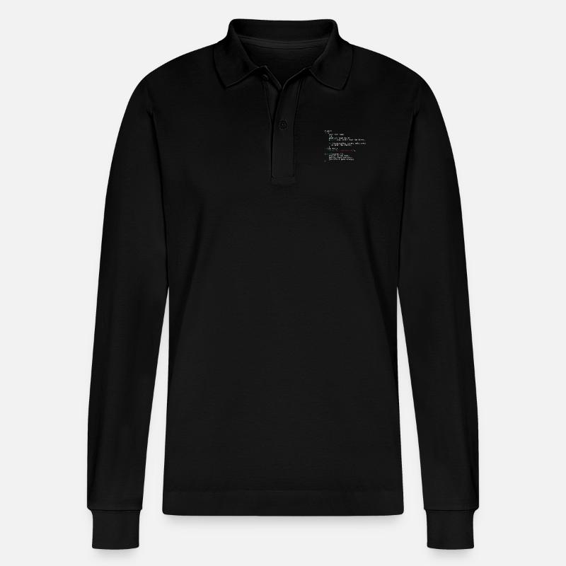 Geek Coder - Stanley/Stella Organic Unisex Long-Sleeved Polo Shirt Prepster - black