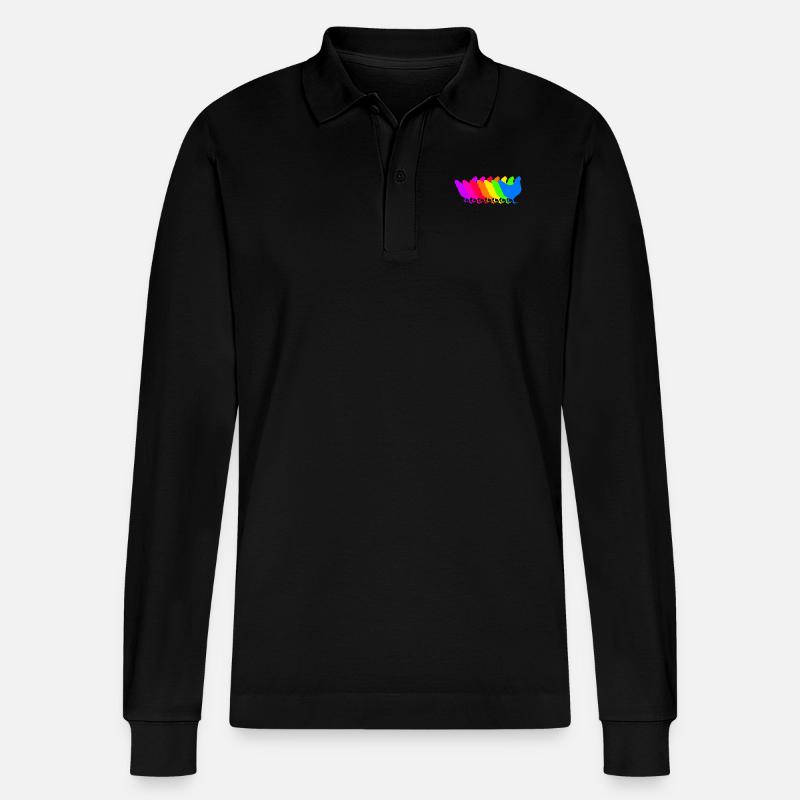 Bunte Hühner Truppe - Stanley/Stella Unisex Bio-Langarm-Poloshirt Prepster - Schwarz