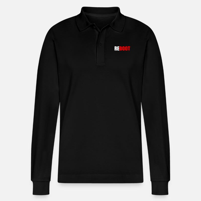 Computer - Stanley/Stella Unisex Bio-Langarm-Poloshirt Prepster - Schwarz