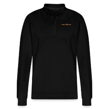 BTC né pour être libre - Polo à manches longues bio PREPSTER Stanley/Stella Unisexe - noir - Devant - Anna (173cm) & Nico (186cm)