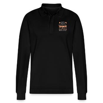 Hobby Horse - Stanley/Stella Organic Unisex Long-Sleeved Polo Shirt Prepster - black - Front - Anna (173cm) & Nico (186cm)