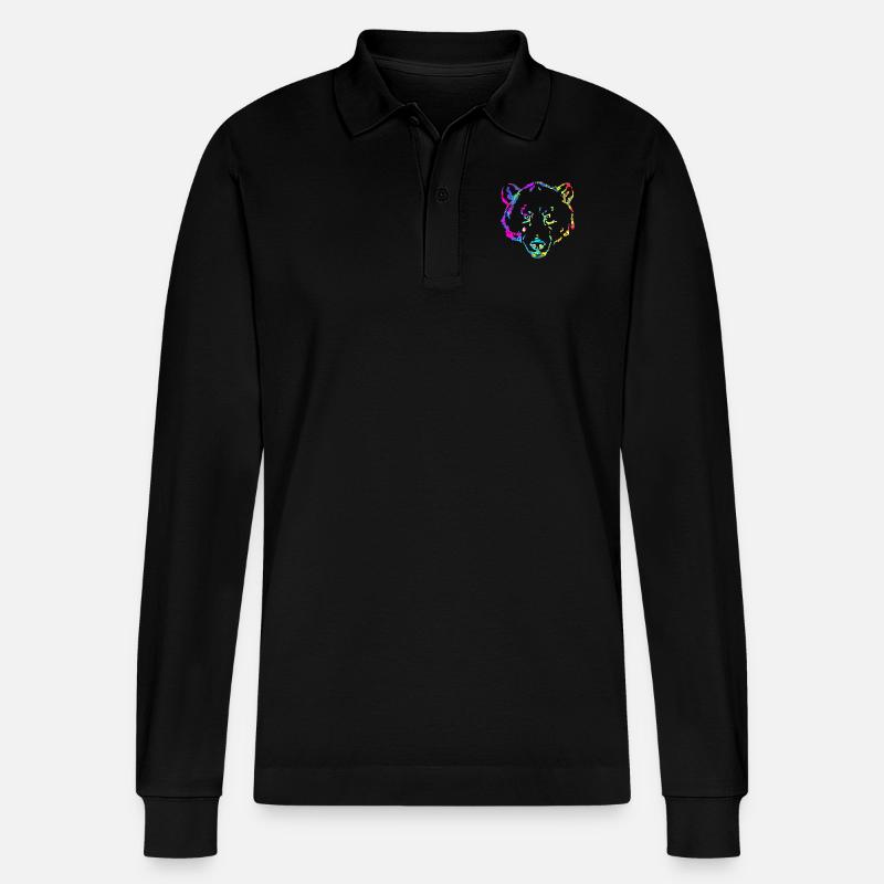 Bär marmoriert - Stanley/Stella Unisex Bio-Langarm-Poloshirt Prepster - Schwarz