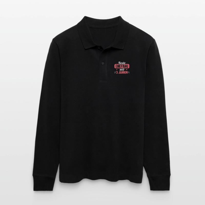 Beste Ehefrau Bester Ehemann seit 3 Jahren Stanley/Stella Unisex Bio-Langarm-Poloshirt Prepster