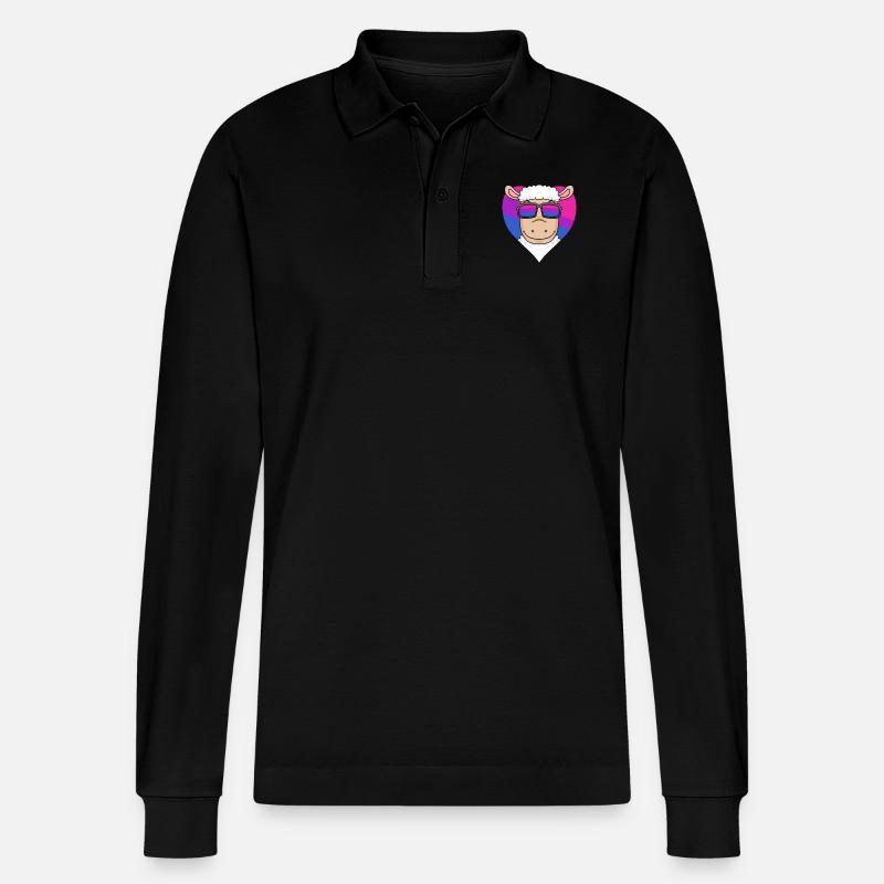Bisexuell Schaf Geschenk - Stanley/Stella Unisex Bio-Langarm-Poloshirt Prepster - Schwarz