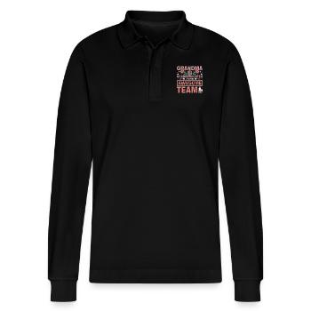 Grandma and granddaughter an awesome team - Stanley/Stella Unisex Bio-Langarm-Poloshirt Prepster - Schwarz - Vorne - Anna (173cm) & Nico (186cm)