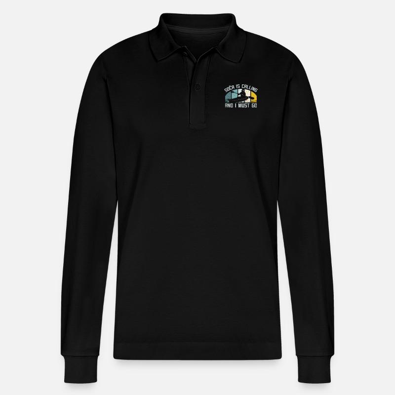 Kayaking on soca slovenia - Stanley/Stella Unisex Bio-Langarm-Poloshirt Prepster - Schwarz