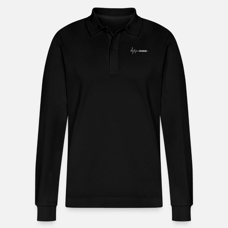 Fehmarn Insel - Stanley/Stella Unisex Bio-Langarm-Poloshirt Prepster - Schwarz