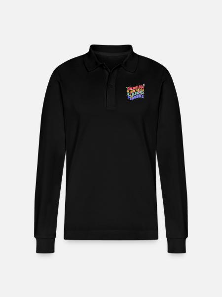 Spreading Kindness Like Flowers Bloom - Stanley/Stella Organic Unisex Long-Sleeved Polo Shirt Prepster - black