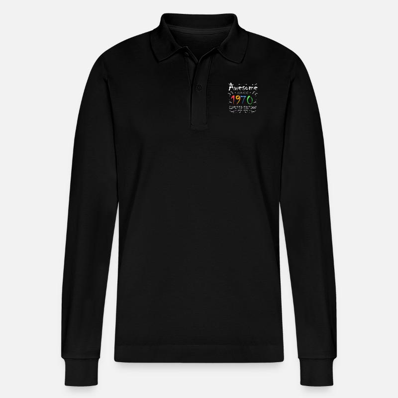 1970 - Stanley/Stella Unisex Bio-Langarm-Poloshirt Prepster - Schwarz